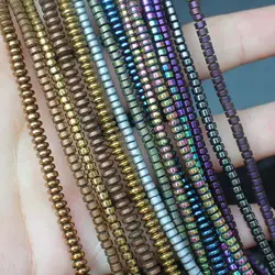 Natural Hematite Shining Smooth/Frost/Matte Rondelle shape Loose beads, For DIY Necklace Bracelat Jewelry Making