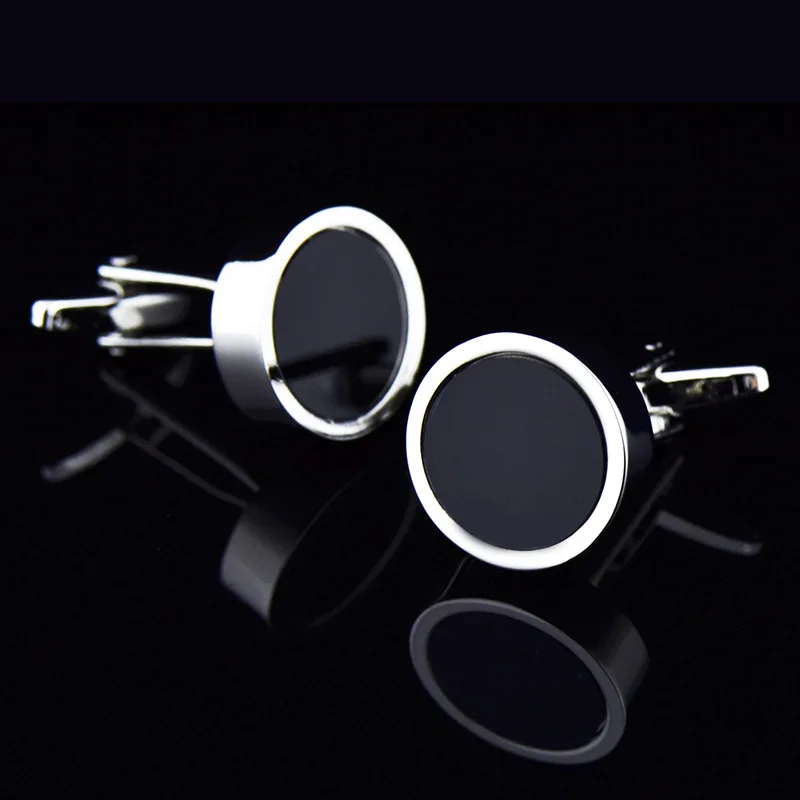 FLEXFIL jewelry fashion shirt cufflinks for mens gift Brand cuff links buttons Black High Quality gemelos Free Shipping