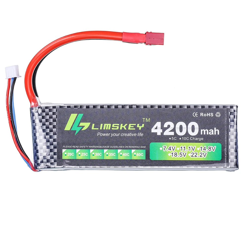 2S 7.4v 4200mAh LiPo Battery For RC Quadcopter Spare Parts 25C 7.4v Rechargeable Lipo Battery for RC Car Robots Boat toy 2pcs