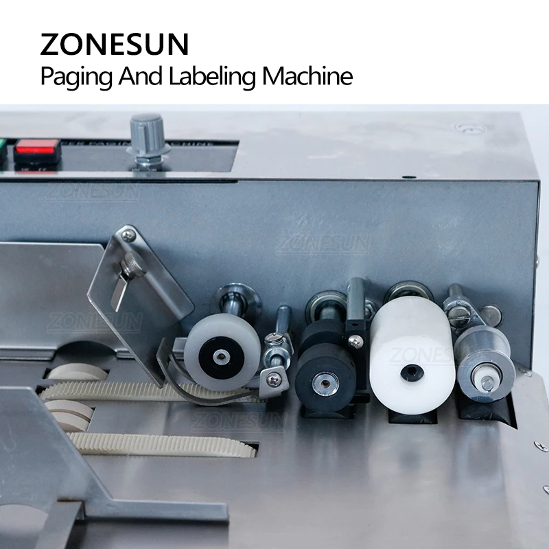 ZONESUN-máquina de etiquetado automático de escritorio, máquina de etiquetas adhesivas con bolsa de papel plana, separación de tarjetas y bolsas de plástico