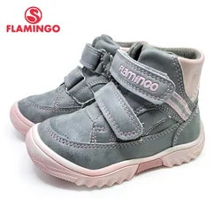 FLAMINGO Autumn Felt High Quality Grey Kids Boots Size 22-27 Anti-slip Shose for Girl Free Shipping 202B-Z5-2041