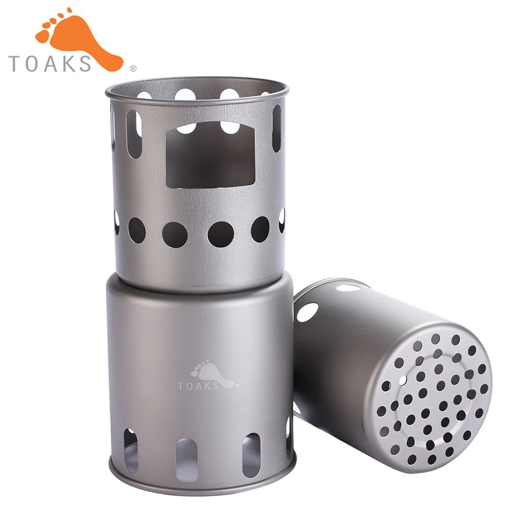 TOAKS Titanium Wood Gas Stove Burning For Outdoor Camping Hiking Backpacking Stove Wood Burning Stove 225g 7.9oz STV-11