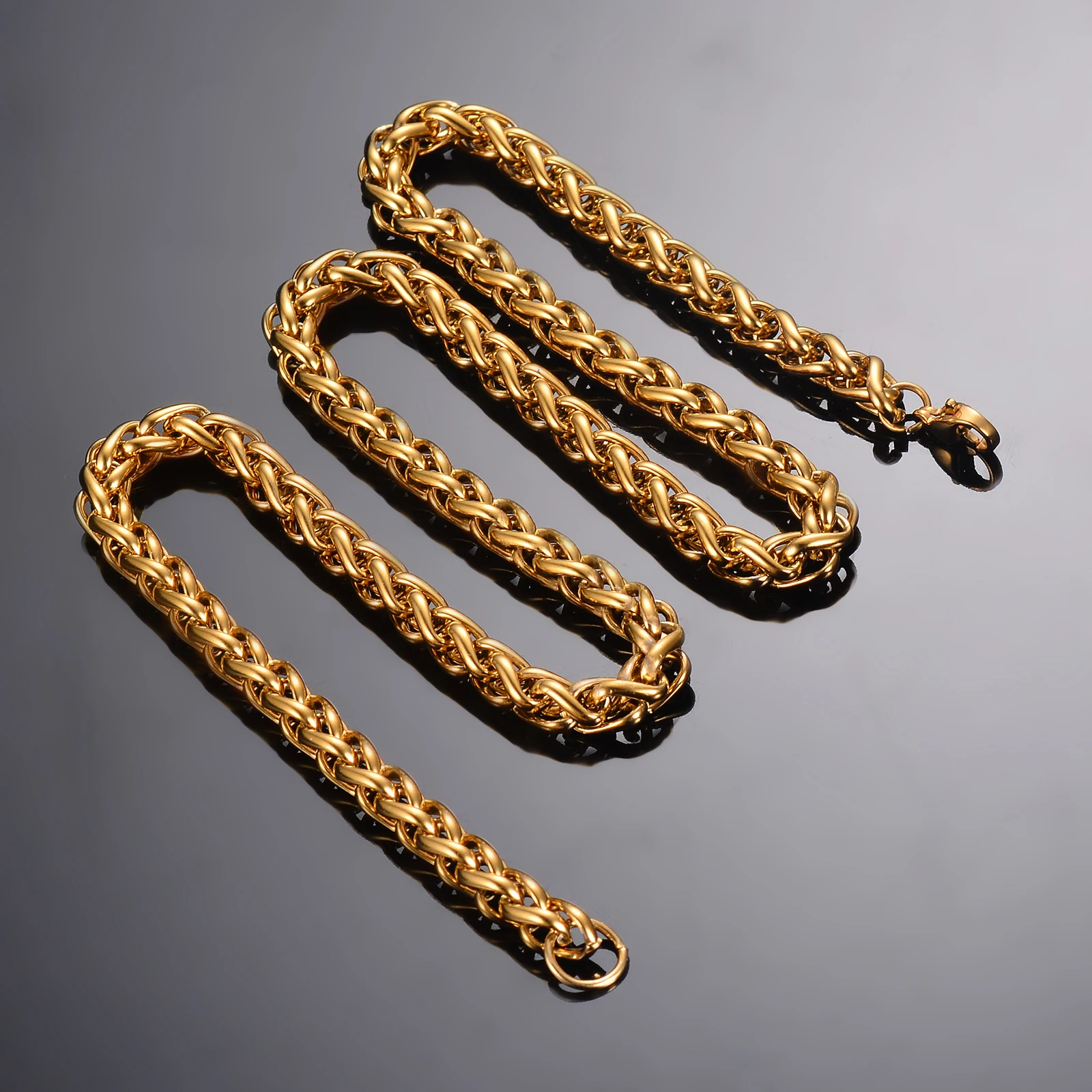 1 piece Width 3mm/4mm/5mm/6mm Gold Color Keel Link Chain Necklace For Men Women Stainless Steel Chain Necklace