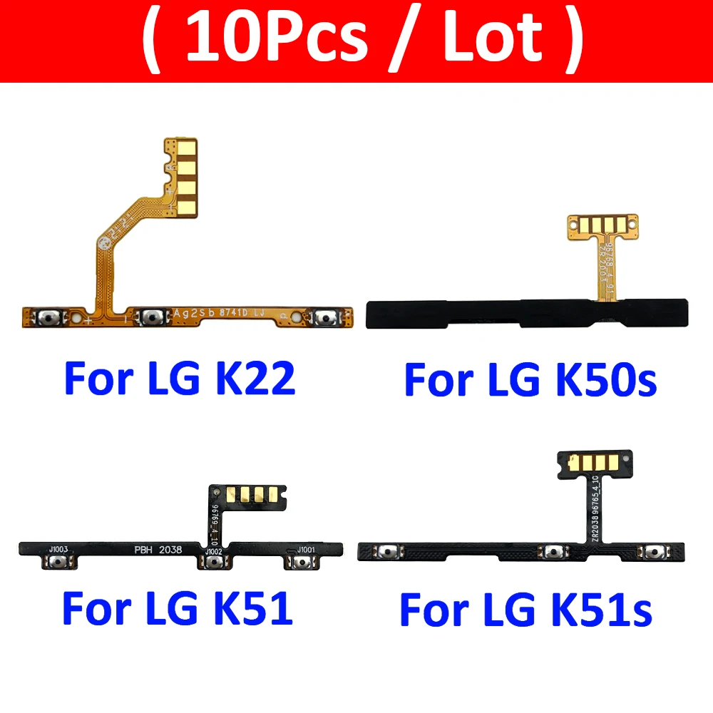 

10Pcs/Lot, Power Switch On / Off Button Volume Control Key Button Flex Cable For LG K22 K50s k51 k51s Replacement Parts