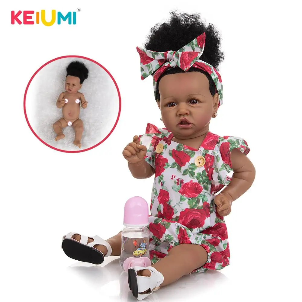 

KEIUMI Reborn Baby Dolls Full Body Silicone Girl 23 Inch Realistic Newborn Doll Beautiful Doll For Children Christmas Gift