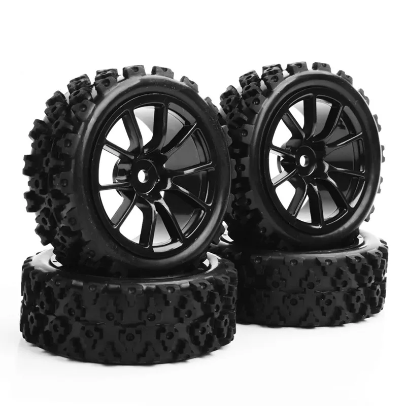 4pcs 12mm HEX Rubber Tyre Wheel Hub For RC 1:10 Rally Racing Off Road Car HPI HS