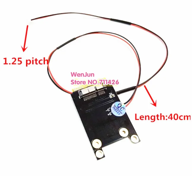 1.25mm 4pin 2wire MINI PCI-E wireless wifi card with 40cm cable BCM94360CS BCM94331CD to mini pci-e adapter card for mac pro