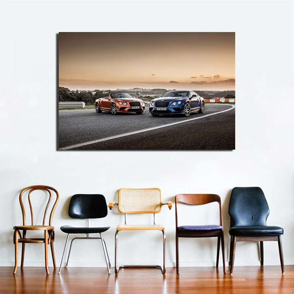 Bentley Continental GT Super Car Poster Wall Art Picture For Living Room Vehicle Canvas Painting Home Decor