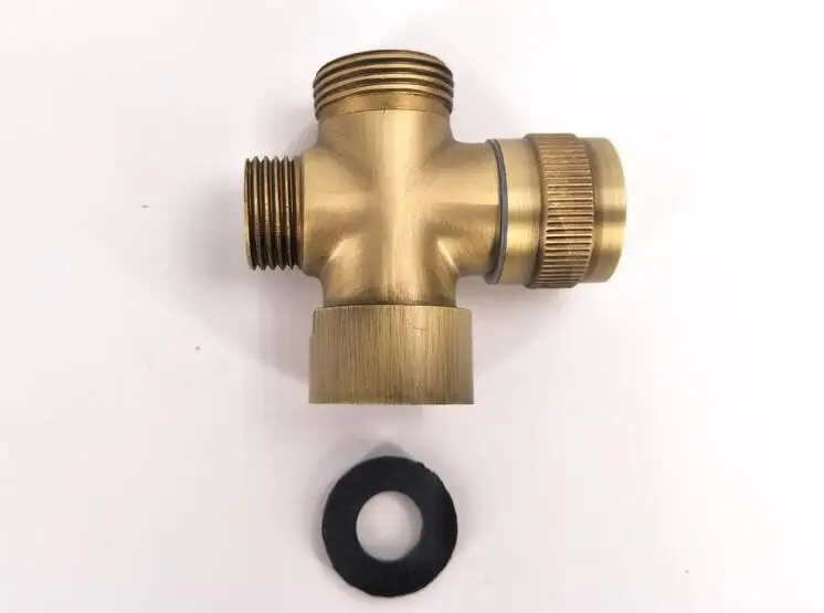Bathroom Brass Diverter Valve 3 Way BSP 1/2' 3/4' 4/4/4 4/4/6 4/6/6 Shower Tee Adapter Adjustable Shower Head Faucet