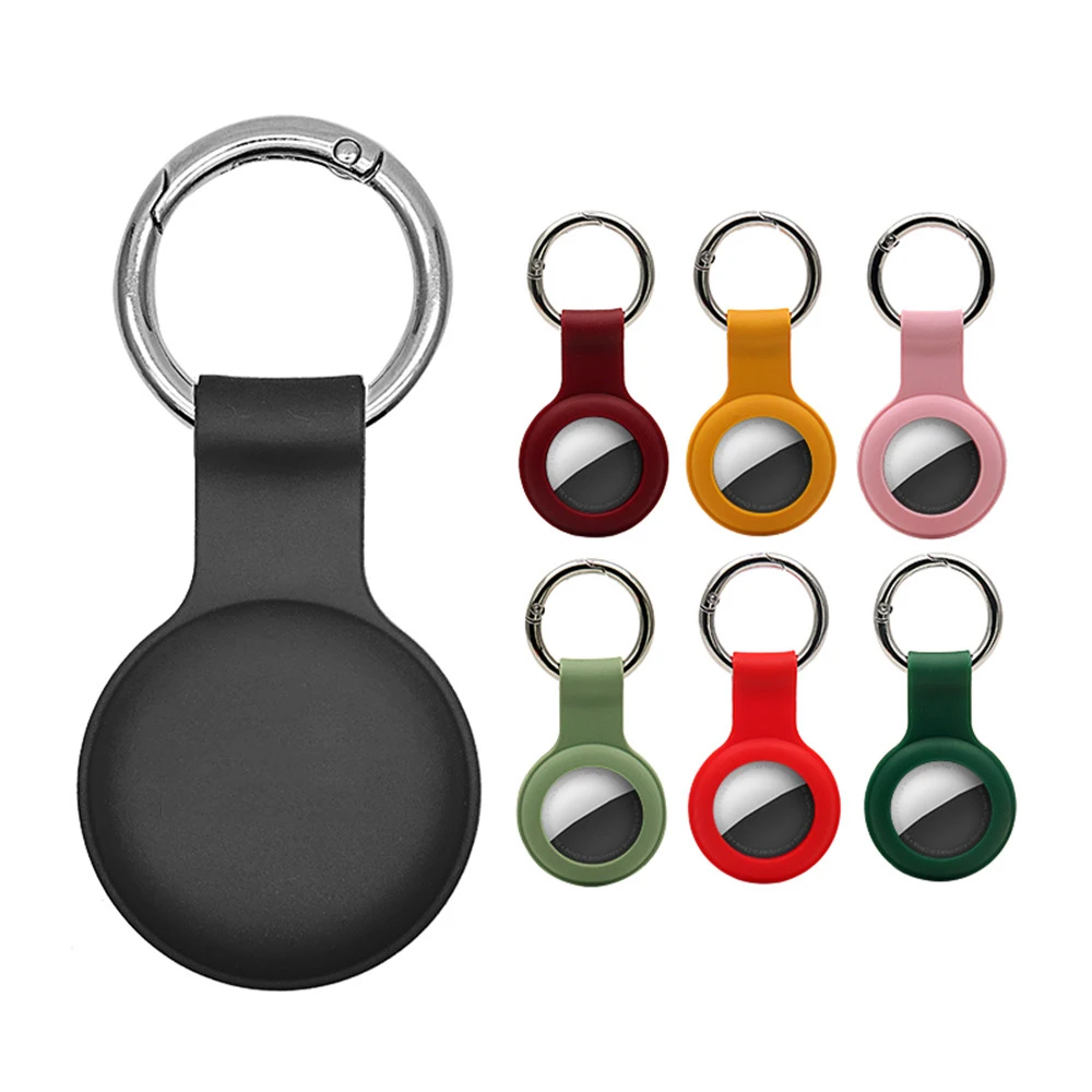 Liquid Silicone Protective Shell Bumper Anti-scratch fall Air tag Keychain case for Apple Airtags Case tracker Accessories Cover