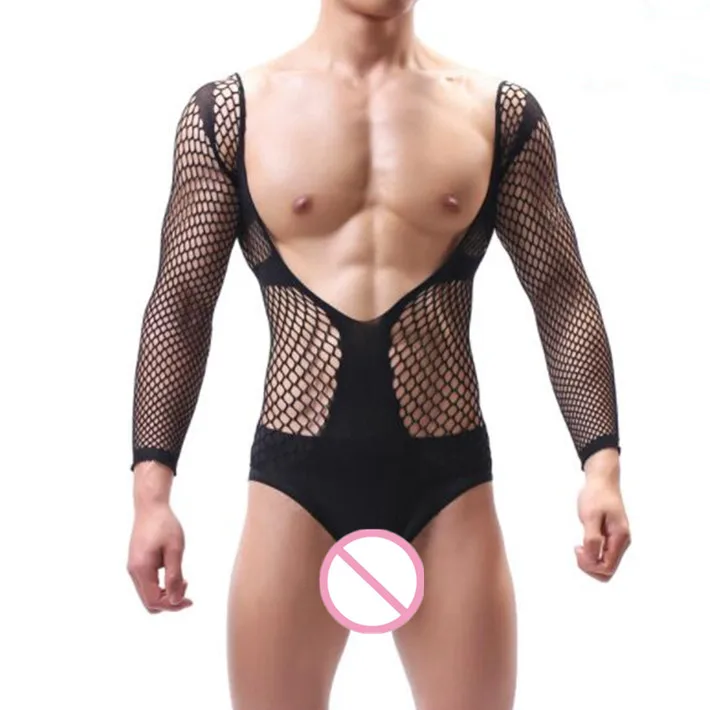 

Men's Exotic Pajamas Male Underwear Sexy Jumpsuit Hot Man Sleepwear Sexy Lingerie Mens Fishnet Bodysuit for Happy Husband Gift