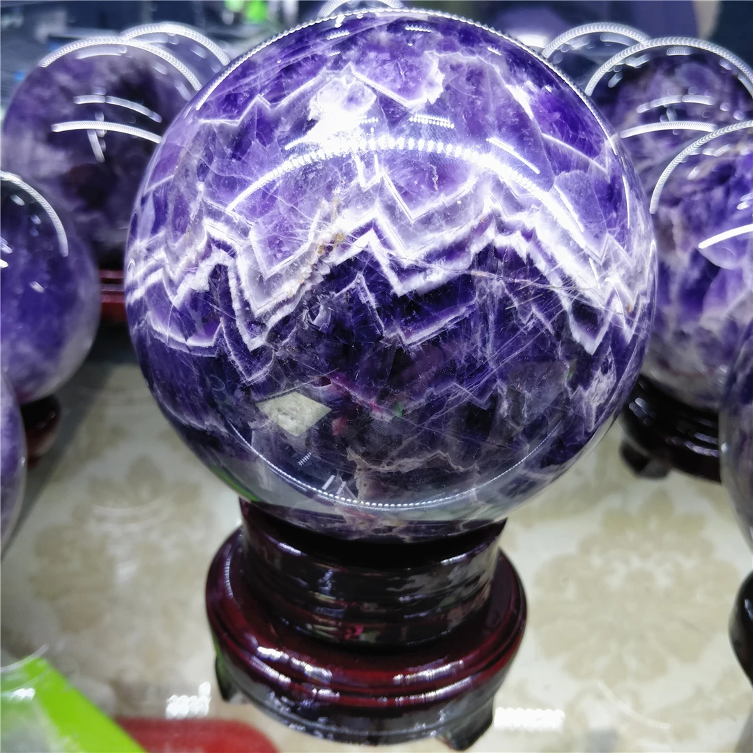 Living Room Feng Shui Decor For Furniture Dream Amethyst Natural Stone Large Reiki Crystal Ball Mineral Sphere Collectibles Gift