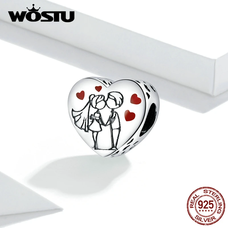 WOSTU 925 Sterling Silver Sweet Time Charm for Original Bracelet or Bangle Silver 925 DIY  Jewelry make Accessories DAC358