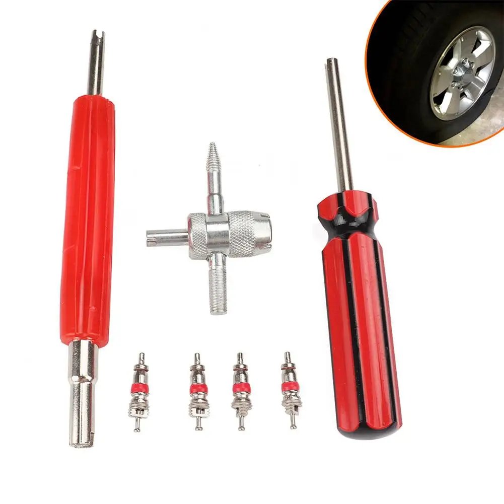 7Pcs Tyre Valve Core Remover Removal Tool Key For Car Bike Motorbike Car Truck Motorcycle Tire Tyre Valve Stem Core