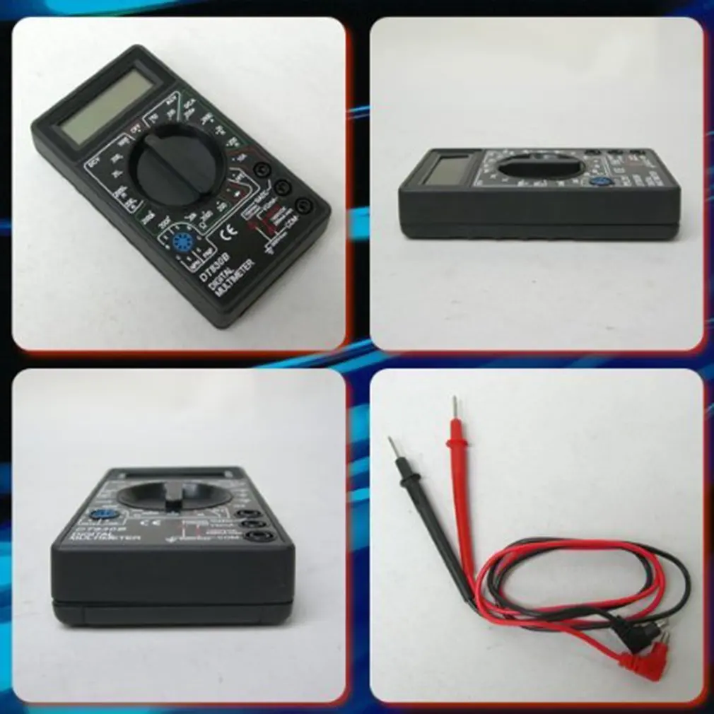 DT830B متعدد الوظائف LCD عرض المدمجة الرقمية المتعدد الكهربائية مقياس التيار الكهربائي الفولتميتر المقاومة السعة تستر