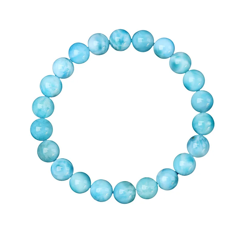 

8-12mm Top Natural Blue Larimar Stretch Bracelet For Woman Man