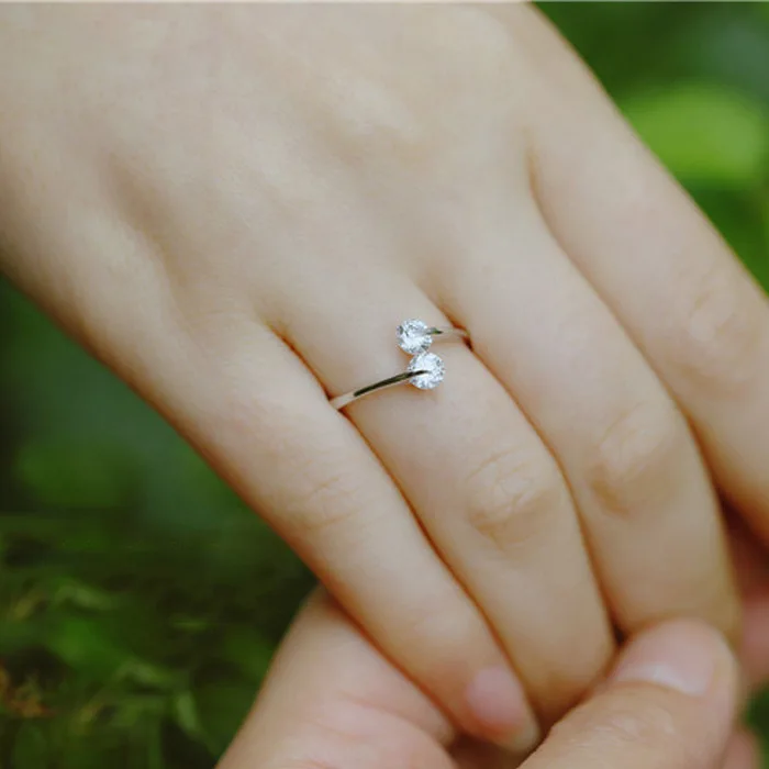 REETI 925 Sterling Silver Rings For Women Cubic Zirconia Open ring  Style Lady Prevent Allergy Sterling-silver-jewelry image 2