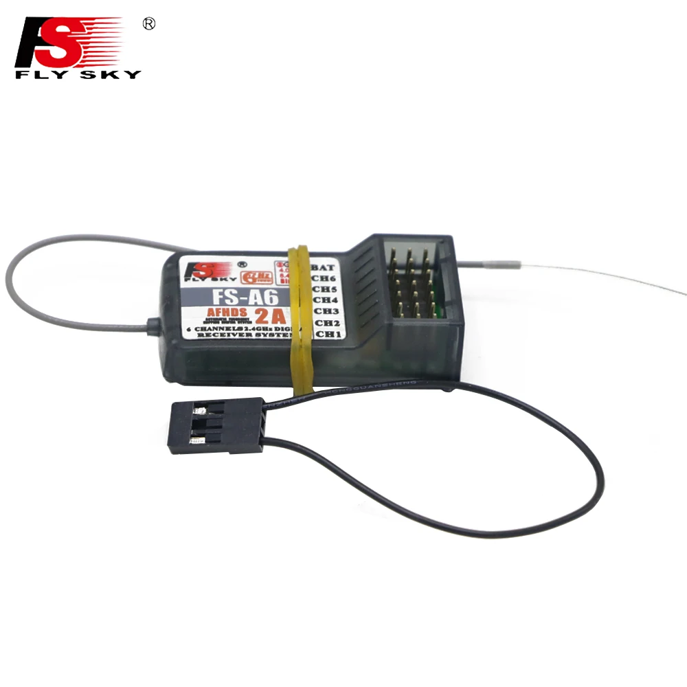 Flysky FS A6 4.0-6.5V 2.4G 6CH AFHDS 2A GFSK Receiver Compatible With GT2E GT5 I6 I6X I6S I10 For RC Airplane Glider Model