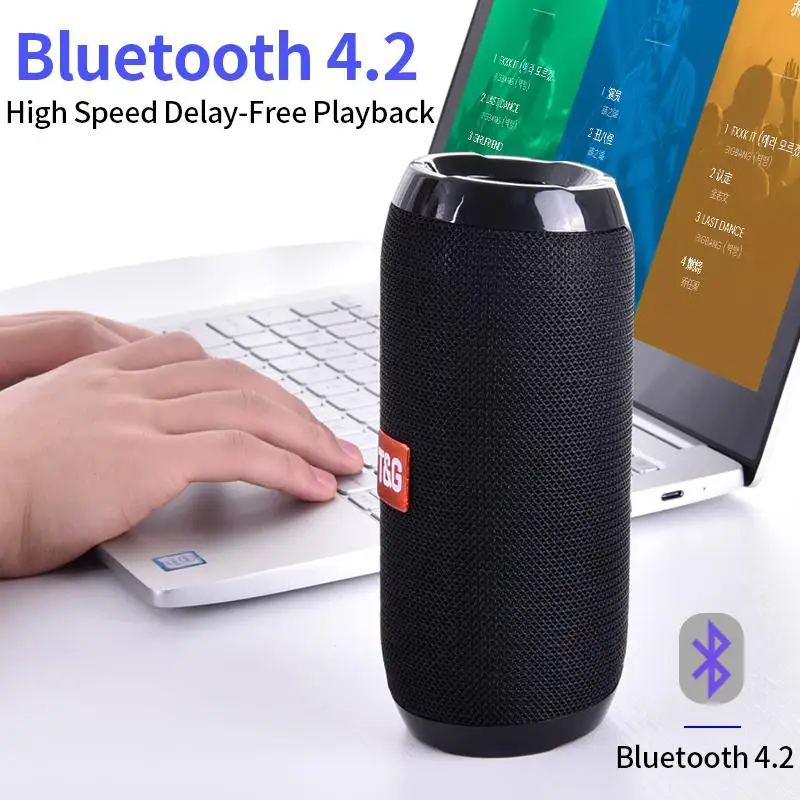 TG117 Bluetooth Speaker 1200mAh Waterproof Outdoor Portable Wireless Column Loudspeaker Box Support TF Card FM Radio Aux view 5