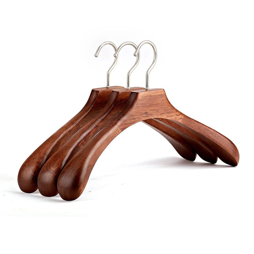 Wooden Clothes Hanger for Adults Ancient Garment Rack Suit Hanger Closet Organizer Wardrobe with Wide Shoulder Luxury