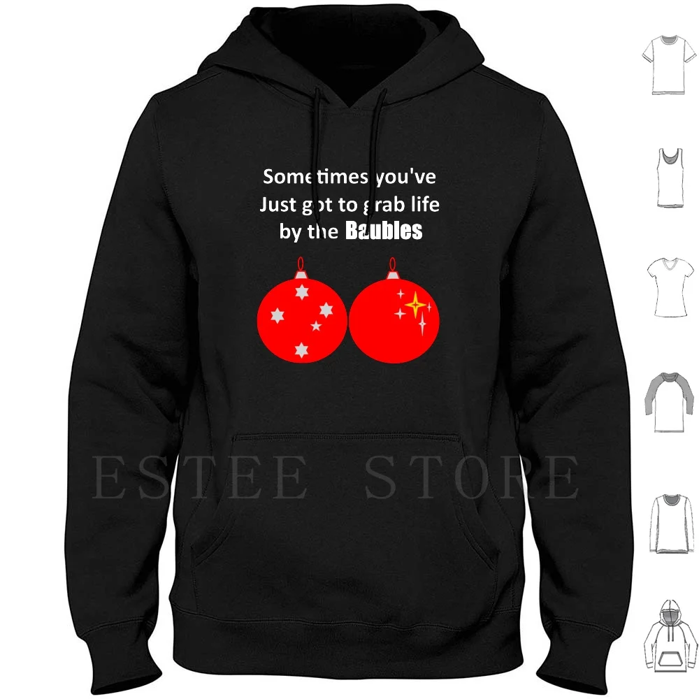 Australian Christmas Bauble Pun Design Hoodies Bauble Fun Pun Great Idea Gag Black Background Festive