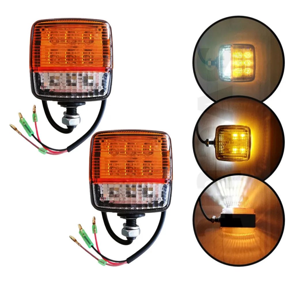 2Pcs LED Forklift Light 12V 24V Tractor Turn Signal Motorcycle Direction Indicator Amber White Truck Trailer Position Lamp