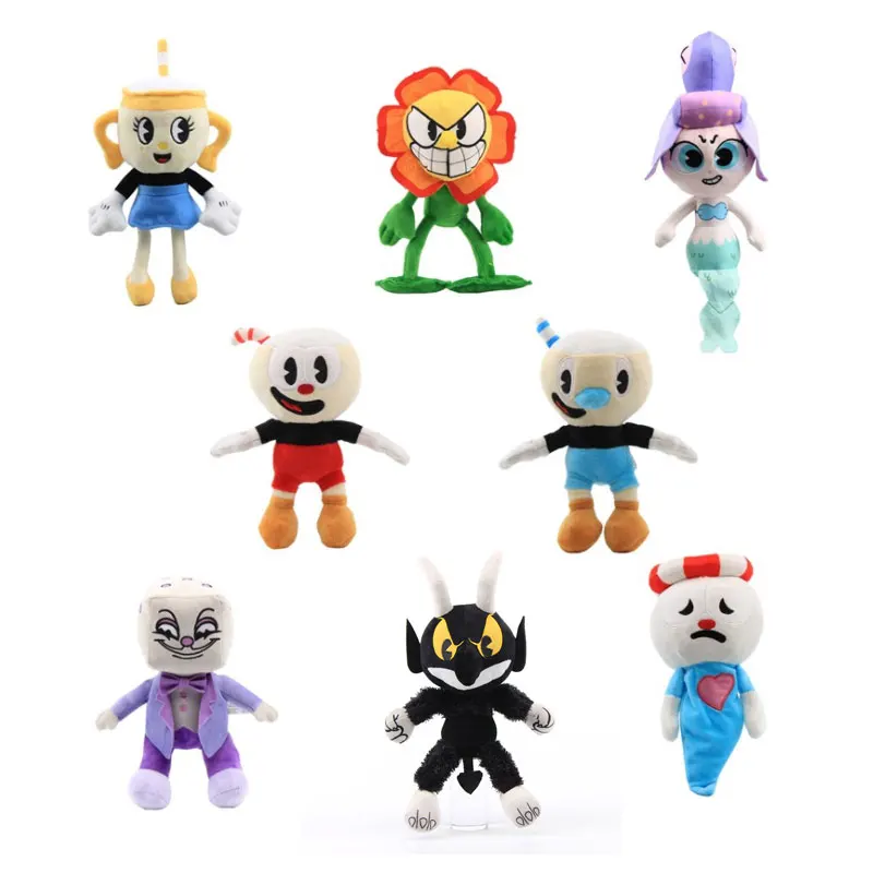 13 Style Cuphead Plush Toy Mugman Ms.Chalice Boss King Dice Puphead Soft Plush Stuffed Toys Cute Cartoon Doll For Kid Xmas Gifts