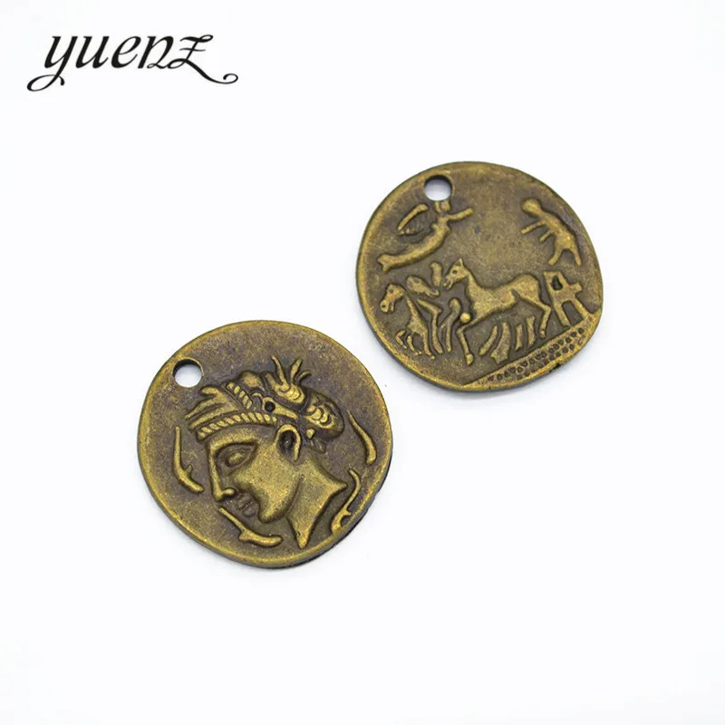 YuenZ 3pcs Antique silver color charms metal Round Human head pendant diy jewelry necklace 25*24mm I1111