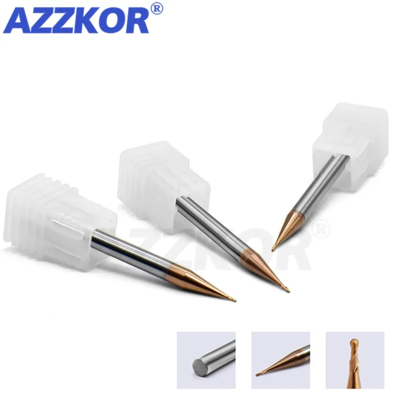 Tungsten Coated Steel Milling Cutter Small Diameter Ball Nose End Mills Alloy Diamete Carbide Machining Cutting Tools For Metal