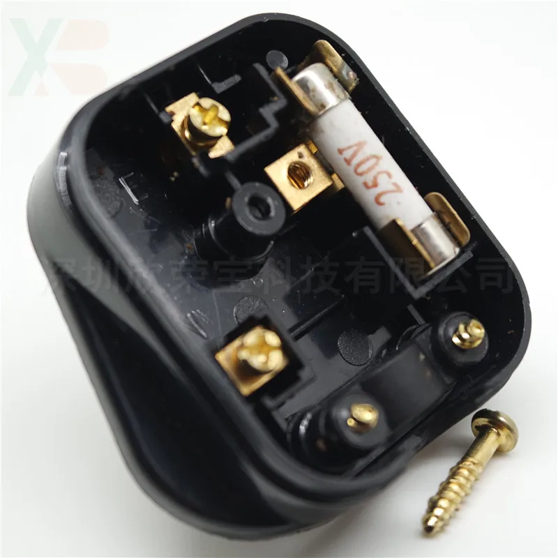 Hochwertiger schwarz/weißer 3-poliger UK-Netzstecker, 13 A, Gerätesteckdose, Sicherungsadapter für den Haushalt, britische Steckermontage Typ BK