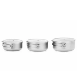 Keith Titanium Dinner Lunch Box With Cover Outdoor Camping Cooking Folding Cookware Travel Hiking 0.9L 1L 1.2L Tableware