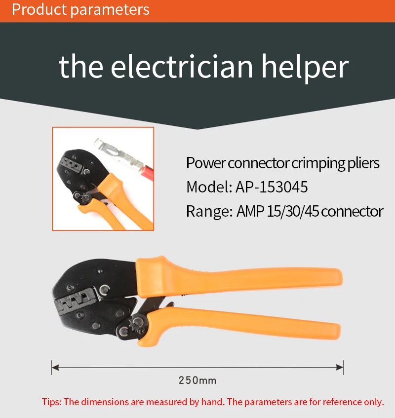 Herramienta de prensado de cables Anderson, alicates de prensado de cables de mano para conector Anderson Powerpole, AMP15/30/45, TC-1