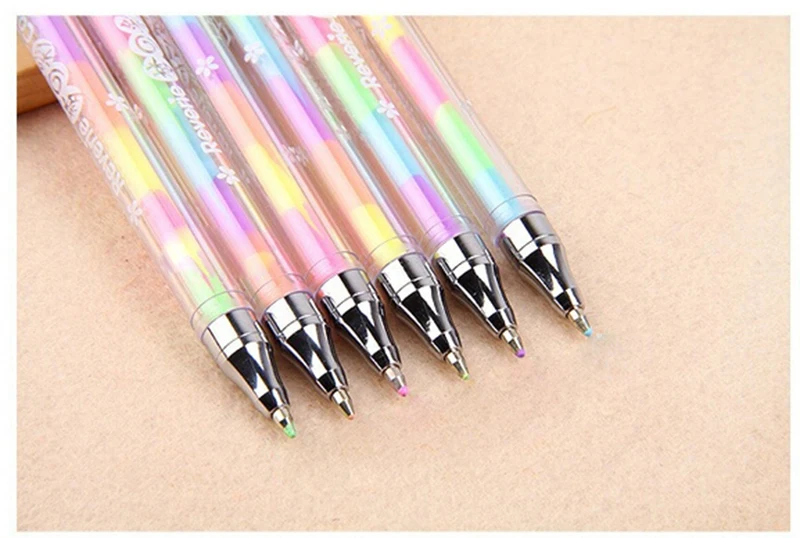 6 اللون القلم الطلاب بالبن للأطفال الكتابة المدرسة العرض عالية الجودة 1 قطعة جديد Kawaii لطيف تمييز ماركر قرطاسية