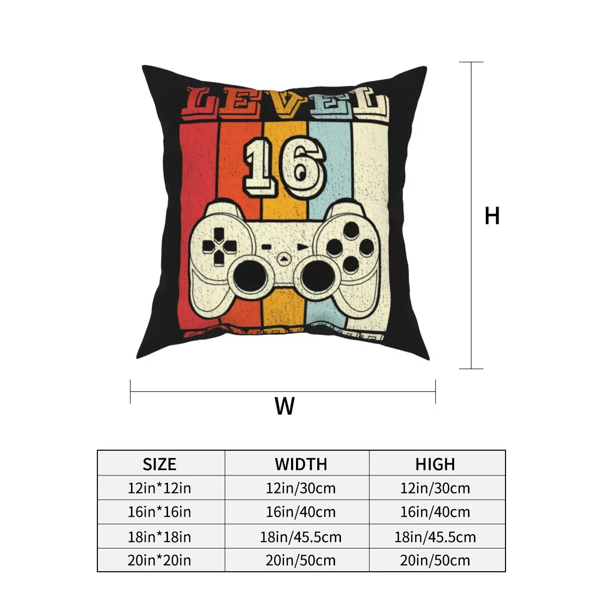 Video Game Level 16 Pillowcase Cushion Cover Decor Gamer Controller Gaming Console Throw Pillow Case Cover Home 45*45cm