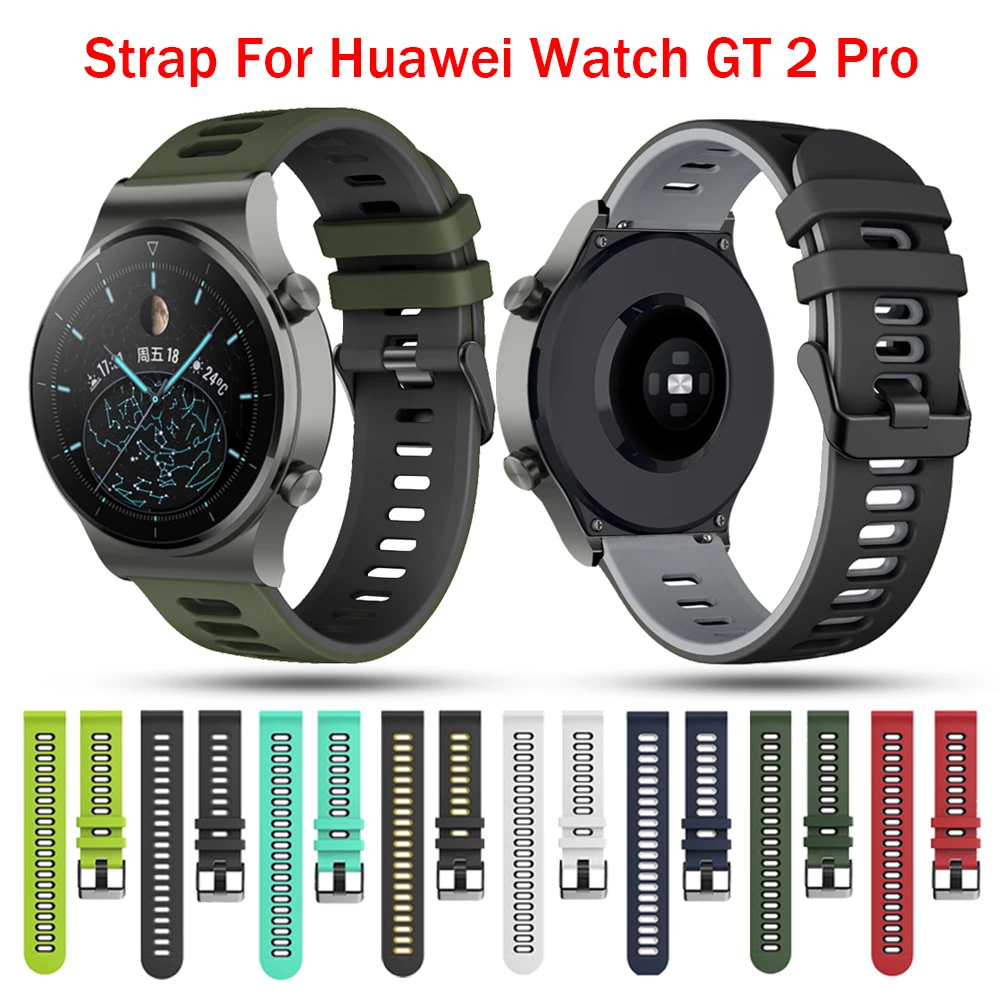 

New Soft Silicone Strap For Huawei Watch GT GT2 Pro 2e Honor Magic 2 Smart Band Bracelet belt For TicWatch Pro Wristband Correa