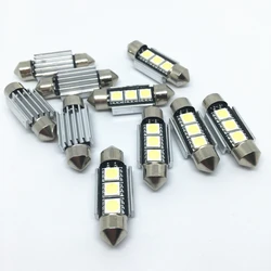 10pcs Dome ligh Festoon 36mm 39mm 41mm SMD 5050 LED White  Car Light CANBUS Error Free C5W LED Lamp auto Bulb interior light 12V