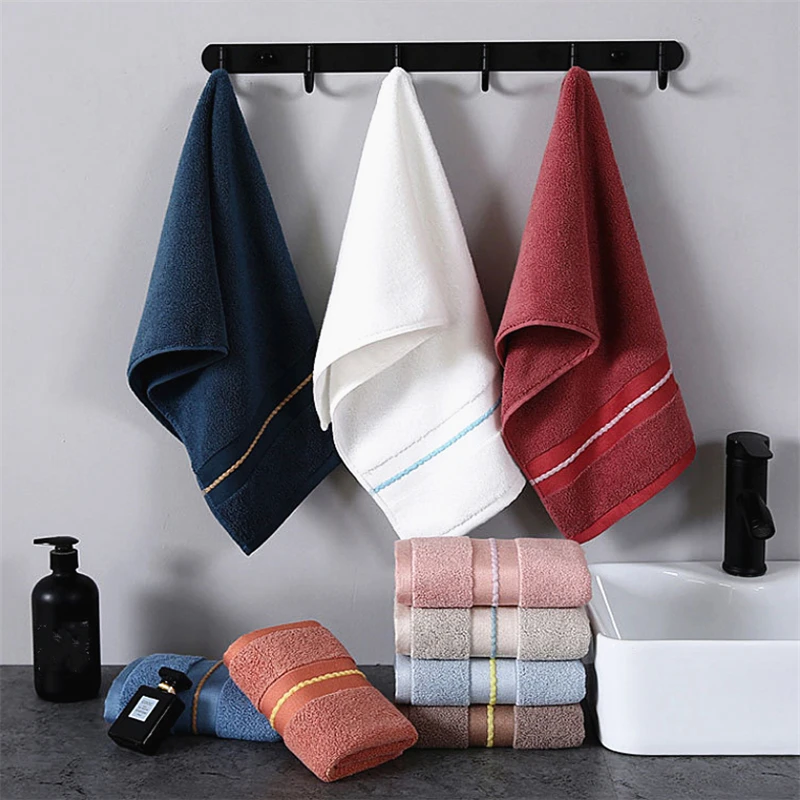 

New 100% Cotton Towel Absorbent Adult Face Towels Solid Color Soft Water Absorption Hand Shower Towel For Bathroom Washcloth