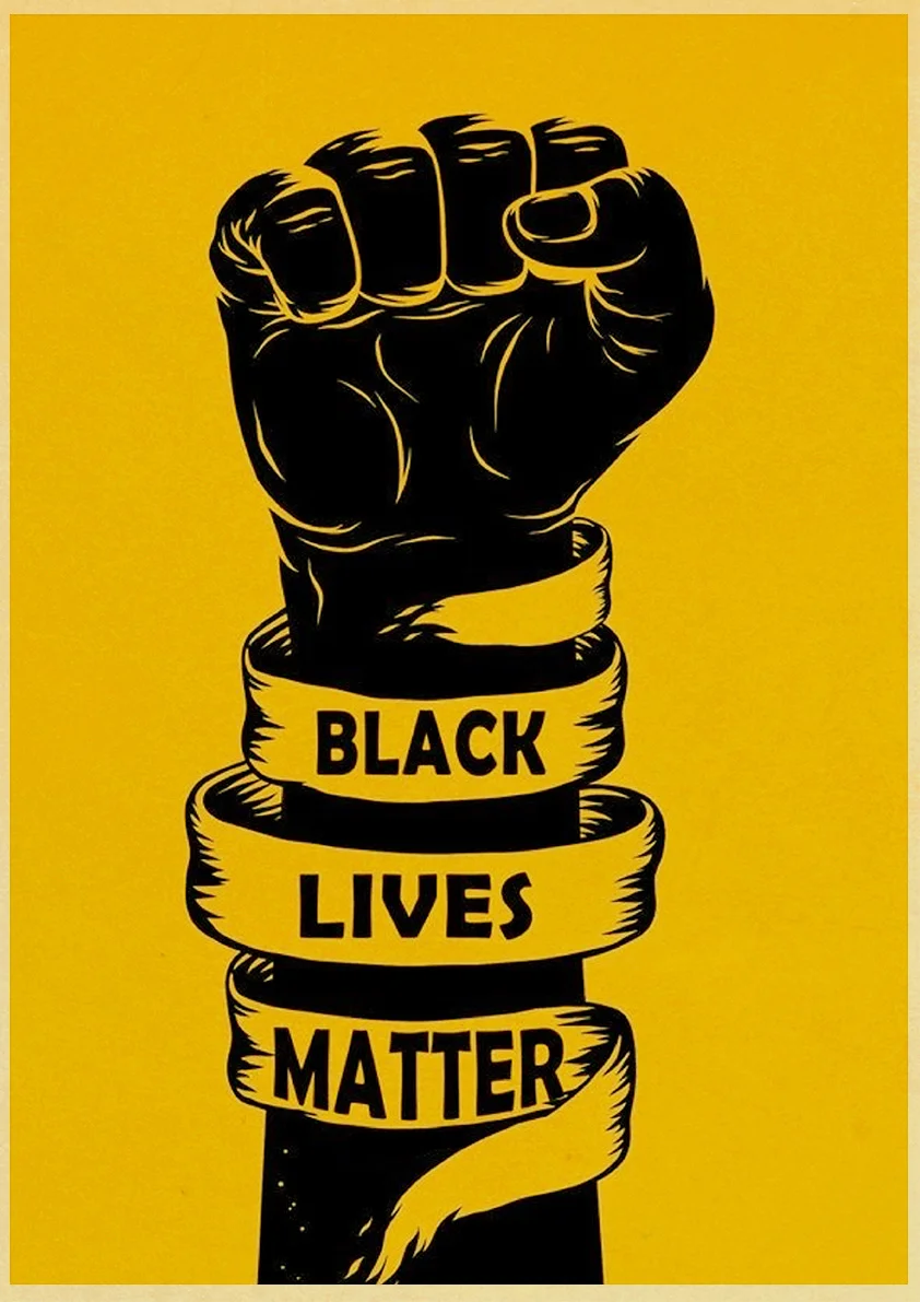 Vintage Black Lives Matter Poster Feminism Art Painting Kraft Paper Prints Wall Sticker for Home Room Decoration