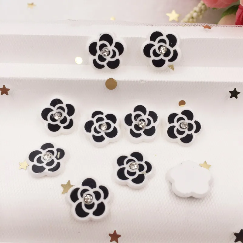 14/18/22/30mm Beautiful Flower Flat Back Acrylic Sheet Miniature Pattern Rhinestone Applique DIY Wedding Decor Embellishment G06