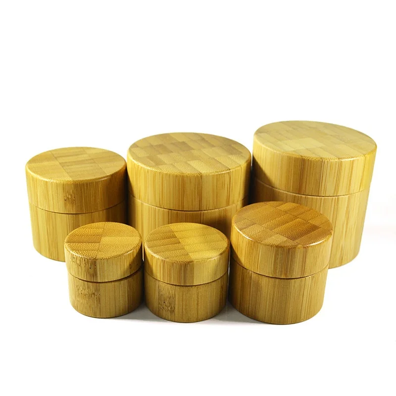 

10pcs Bamboo Wood Cosmetics Bottles Cream Jar 5/10/15/30/50/100g Nail Art Mask Empty Container Storage Box Face Hand Cream Pot