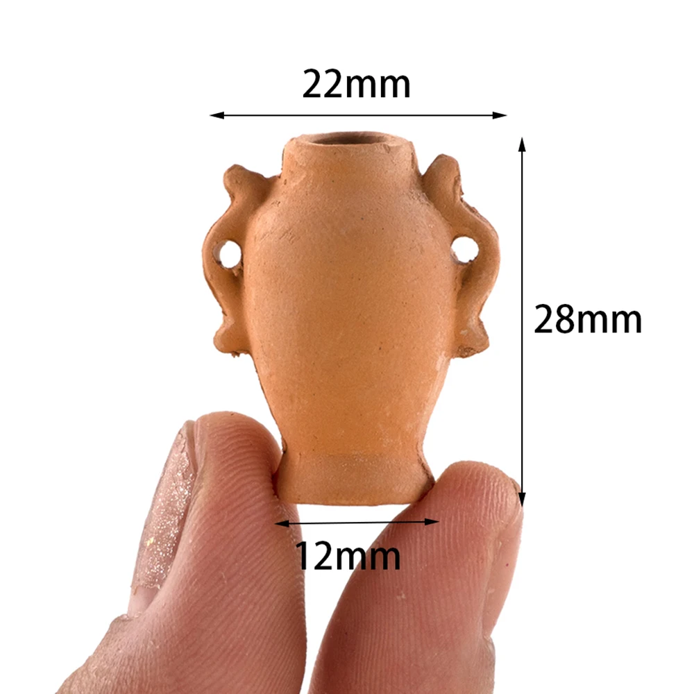 1Pcs 1/12 Dollhouse Miniature Accessories Mini Ceramic Flowerpot Simulation Furniture Terracotta Vase for Doll House Decoration