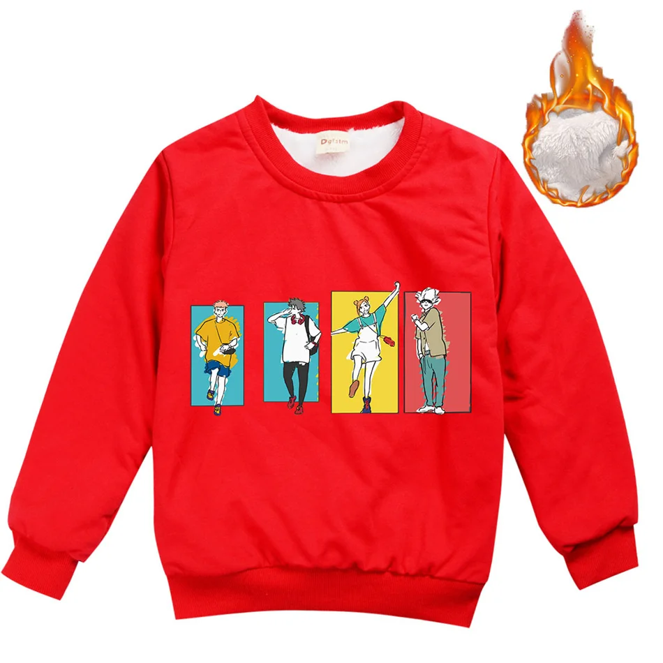 

2-13Y Children Japanese Anime Hoodies Jujutsu Kaisen Kids Pullover Manga Boy Girl Winter Warm Clothing Yuji Itadori Sweatshirts