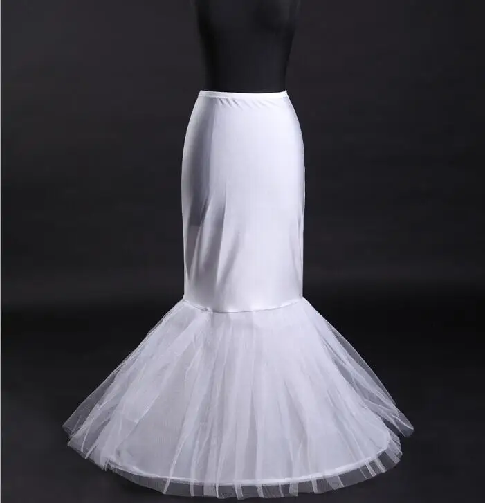 ขายส่งราคา1 Hoop Bone เอวยางยืด Petticoat สำหรับเจ้าสาว Mermaid ชุดแต่งงาน Crinoline Slip Underskirt Fast Fast