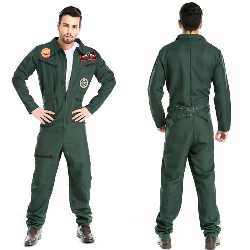 Halloween Costumes Adult Mens Pilot Aviator Firefighter Costume Uniform Fancy Cosplay Costumes Clothing for Men