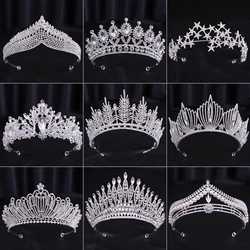 Accessori per capelli da sposa accessori per capelli da sposa in cristallo argento corona in lega di diamanti corona copricapo da donna di fascia alta