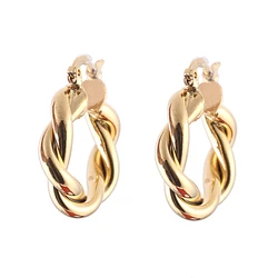 Dubai Gold Africa Twill Circle Round Hoop Earrings For Women Ear Buckle Indonesia Nigeria Congo Party Gifts Fashion Jewelry