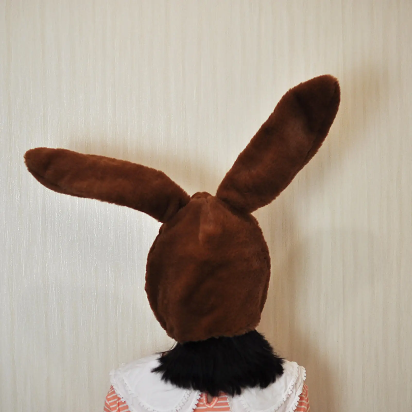 Bunny Ears Hood Hat Cotton Soft Headdress Cute Costume Hats for Selfie Teens Funny Winter Girl Gift Cute Long Ear Rabbit Hat