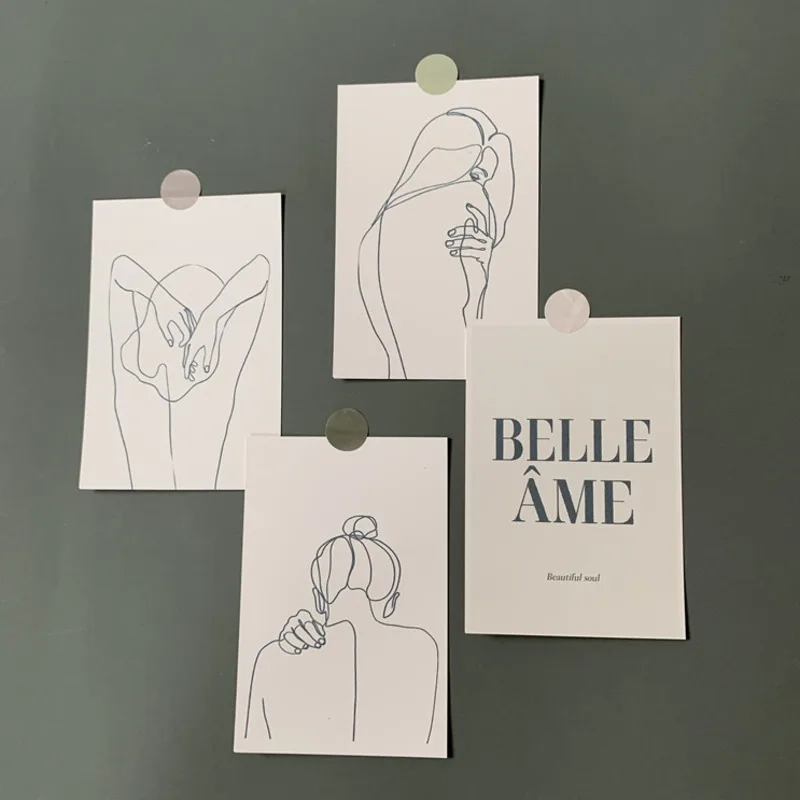 Ins Retro Abstract Art Custom Decoration Card Room Diy Background Wall Sticker Postcard Combination Photo Props Greeting Card