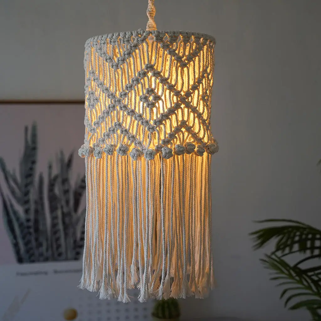 Klosz do lampy Macrame tkany klosz Boho pokrywa na światła dekoracja sypialni