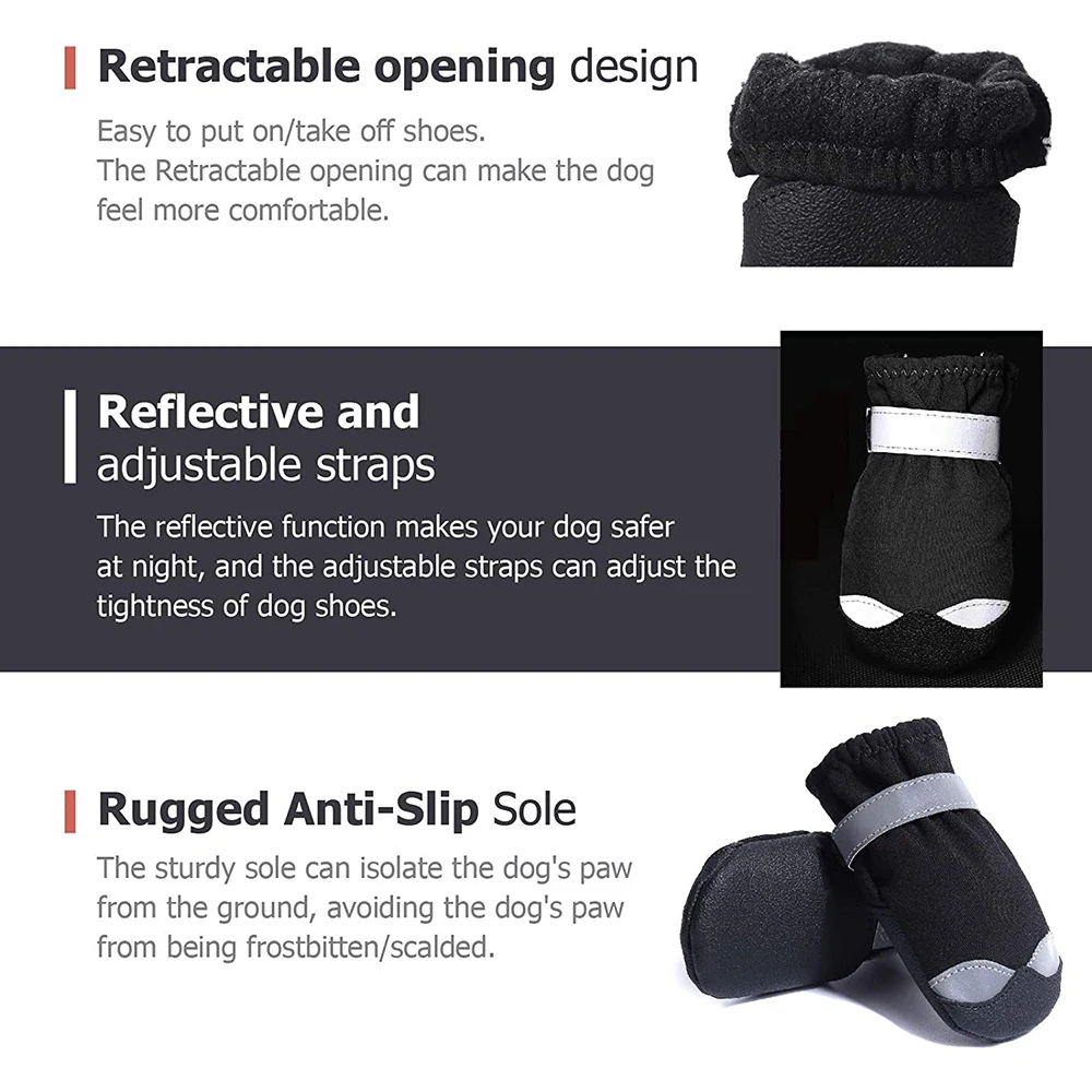Pet Dog Shoes For Sports Mountain Wearable For Pets PVC Soles Waterproof Reflective Dog Boots Perfect for Small Medium Large Dog